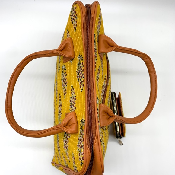 Kantha Stitch Satchel And Wallet Set - Picture 5 of 9